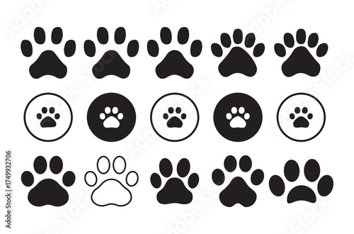 Dog paw vector illustration pack