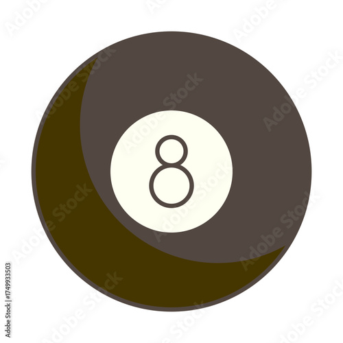 Classic Dark Brown Eight Ball for Billiards Game