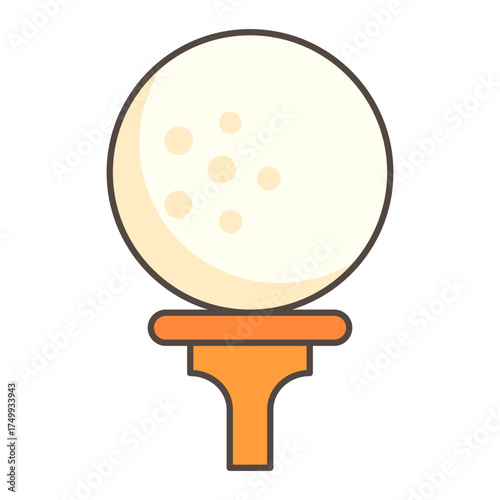 Golf Ball on Tee Ready for Summer Play