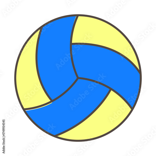 Classic Volleyball Icon Blue and Yellow Design