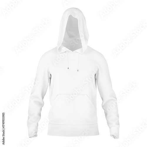 An image of a White Hoodie isolated on a white background