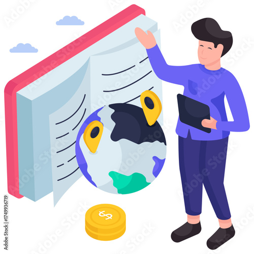 A creative design illustration of guidebook 