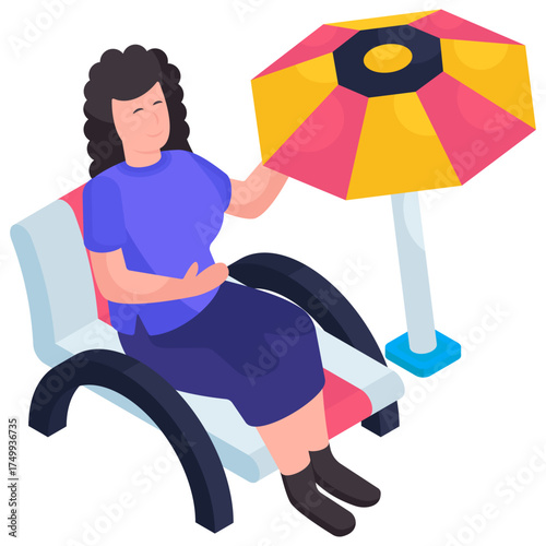 Modern design illustration of deck chair 