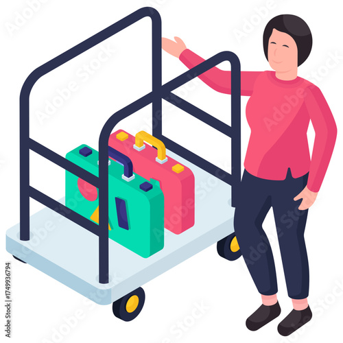 A perfect design illustration of hotel trolley 