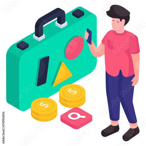 Modern design illustration of travel bag
