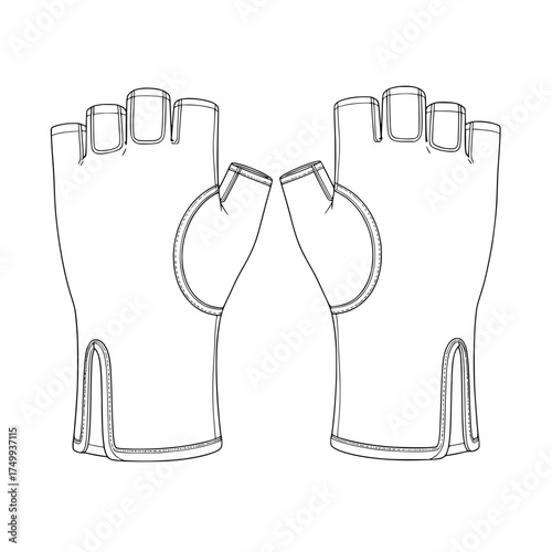 Modern minimalistic gloves for fashion, sports, or everyday use. Stylish handwear design for comfort and protection. Sleek glove vector illustration.