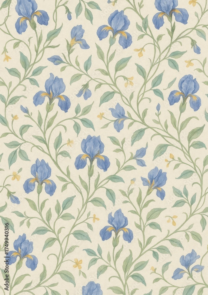 Fototapeta premium Elegant floral pattern wallpaper