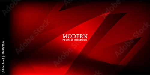 Fashion show runway with red lights on black background. futuristic technology concept