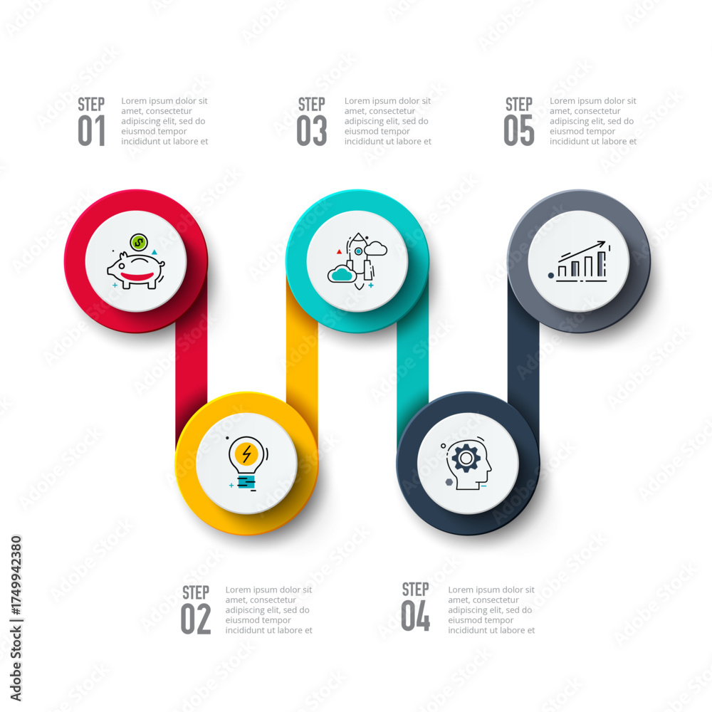 Fototapeta premium Business Infographic Set — Success Finance and Data Visualization Concept