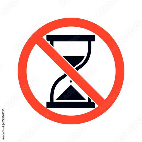 No waiting symbol hourglass forbidden graphic element vector