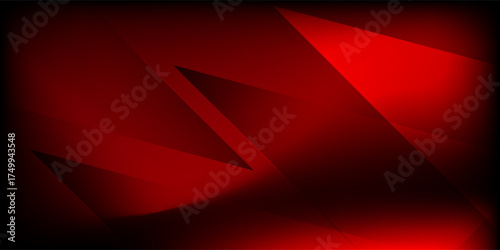 Fashion show runway with red lights on black background. Vector realistic illustration of long podium perspective illuminated with color floodlights, neon lamps glowing in smoke, catwalk design