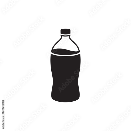 kombucha bottle black silhouette icon - of a soft drinks kombucha bottle simple vector