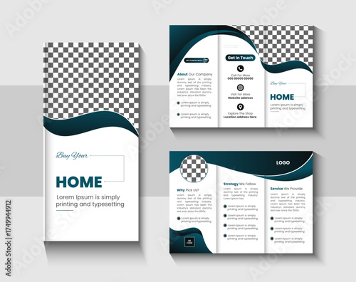  An outstanding display for a corporate tri fold brochure designed with style and trend.
