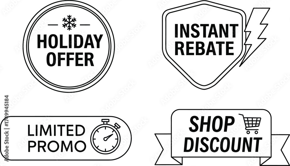 Obraz premium Vector art of promotional badges for business