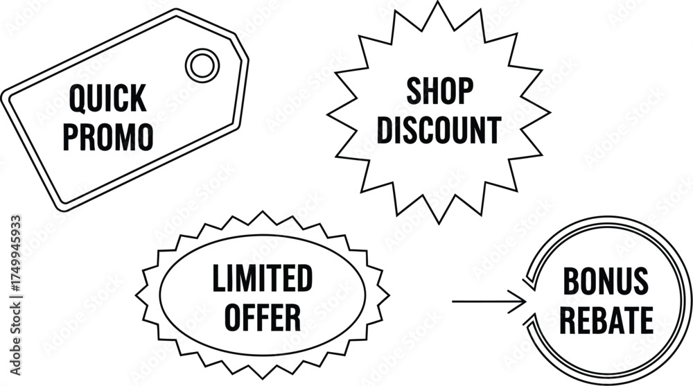 Fototapeta premium Vector art of sale tags
