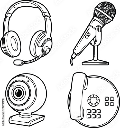 Vector art of communication devices for meeting