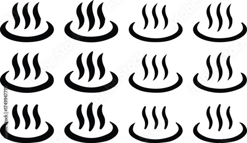 hot spring icon set symbol image design