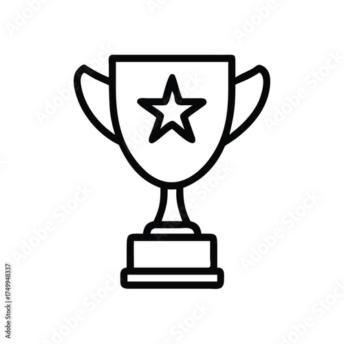 Vector art of trophy icon a symbol of victory, achievement, and success, perfect for designs that celebrate winning and excellence transparent background