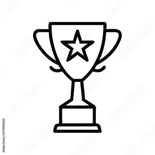 Vector art of trophy icon a symbol of victory, achievement, and success, perfect for designs that celebrate winning and excellence transparent background
