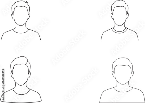 Vector art of outline drawing of a persons head and shoulders