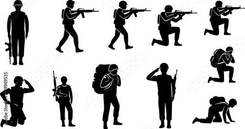 Soldier silhouettes, Military soldier silhouette
