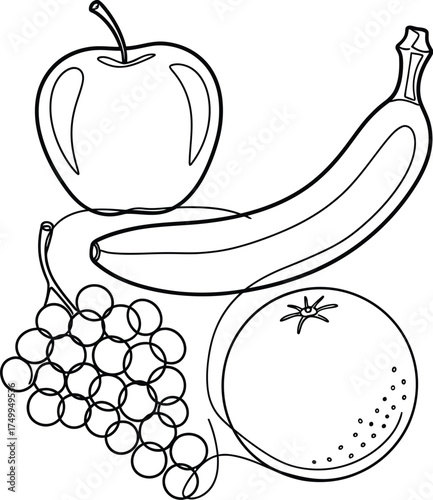 Vector art of fruit assortment illustration