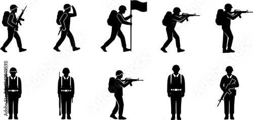 Soldier silhouettes, Military soldier silhouette