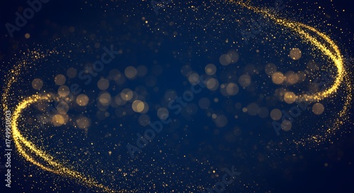 Abstract Golden Sparkle Background with Bokeh Effect