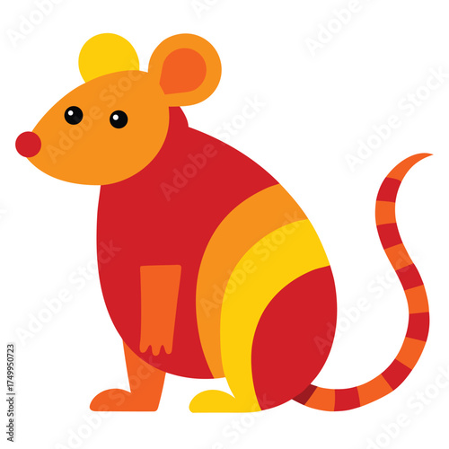 Wallpaper Mural Stylized rodent with vibrant stripes mouse animal Torontodigital.ca