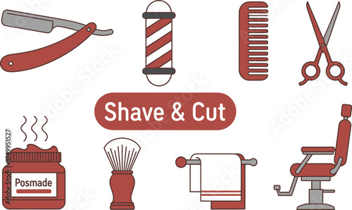 Barber shop tools vector illustration for hair cut and shave design