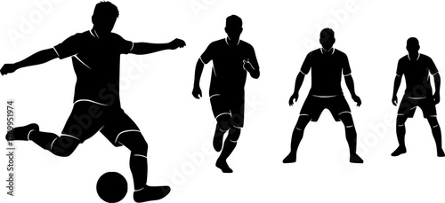 Futsal players silhouette, Futsal players, Futsal football players silhouette, Football players, Futsal, Players silhouette 