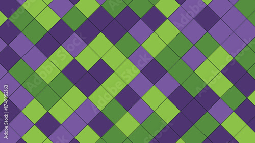 Modern abstract background with green and purple diamonds graphic design