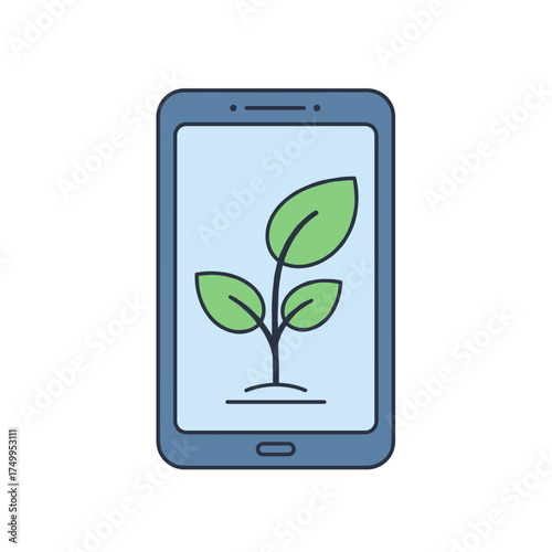 Flat Color Digital Detox Icon, Unplug from Technology Illustration