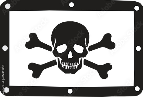 Danger sign with skull and crossbones. Danger poison, and death symbol.