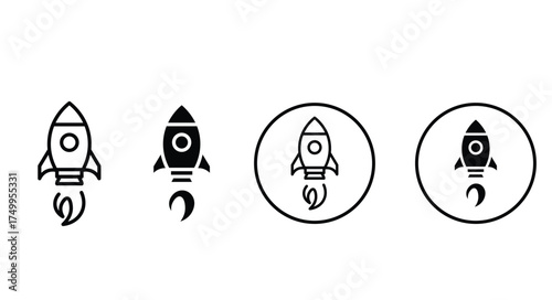 Rocket icons. Rocket launched icons. Startup icon set vector.