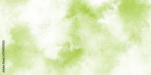 Green watercolor background with marbled grunge texture and color splash design,  White and green watercolor grunge texture background,Set of abstract green watercolor water splash on a white texture.