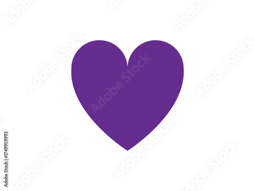 Purple heart icon – purple vector symbol for love, like, and social media design	