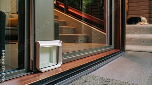 Modern pet door installed in a stylish home entrance