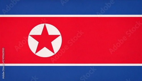 Free Download North Korean flag with red star and bold stripes. - GFXLoad