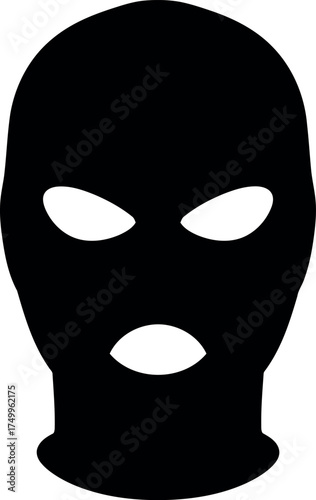 Black balaclava mask symbol for crime and anonymity vector