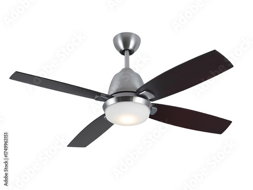 A ceiling fan on transparent background.