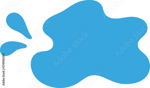 Vibrant blue water splash abstract shape liquid droplet motion vector
