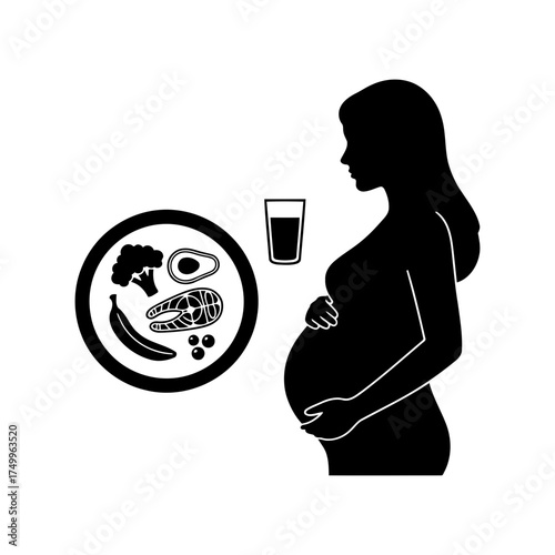 Specialized nutrition sports nutrition vector art of pregnancy nutrition, healthy diet and prenatal care