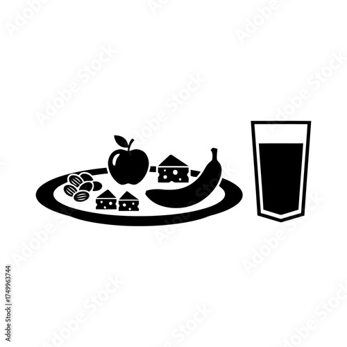 Specialized nutrition sports nutrition vector art of balanced diet plate, healthy food for good nutrition