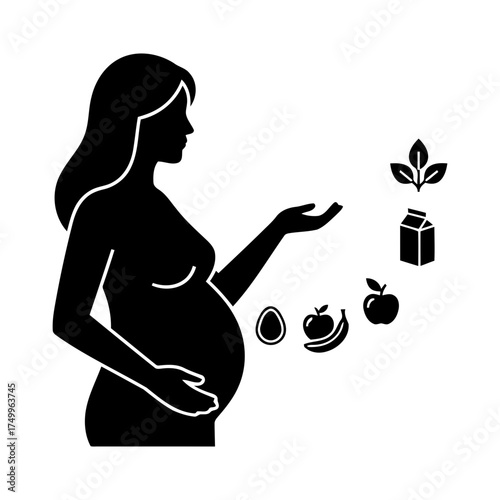 Specialized nutrition sports nutrition vector art of pregnancy nutrition, healthy diet for pregnant woman