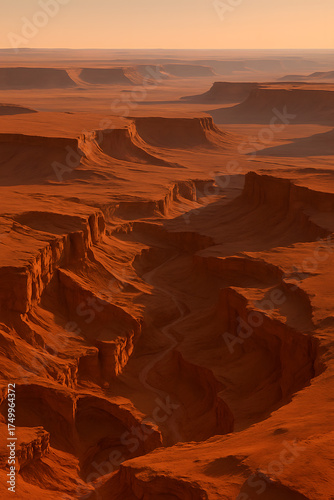 Martian landscapes, vertical backdrop