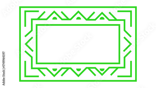 A rectangular decorative border or frame with a vibrant green line art pattern, perfect for certificates, backgrounds, or text accents.