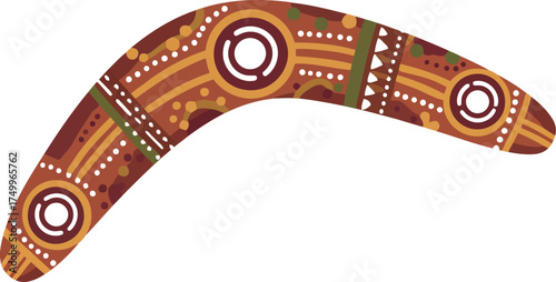 Authentic aboriginal boomerang tribal art indigenous culture vector