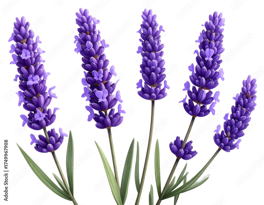 Obraz premium Lavender flowers isolated on transparent background