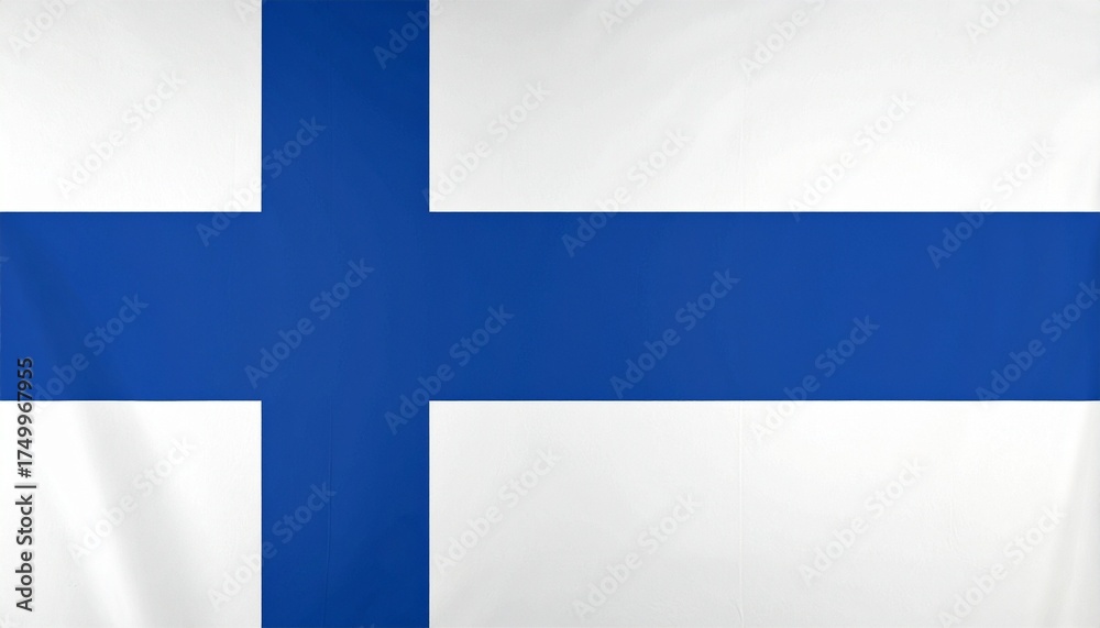 Naklejka premium Finland national flag with blue Nordic cross on white background.